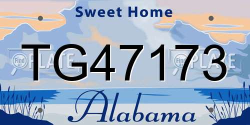 TG47173 Alabama License Plate