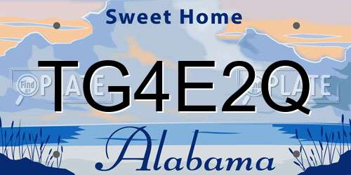 TG4E2Q Alabama License Plate