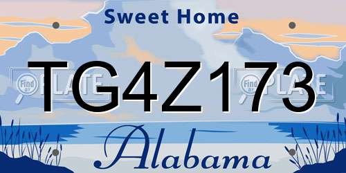 TG4Z173 Alabama License Plate