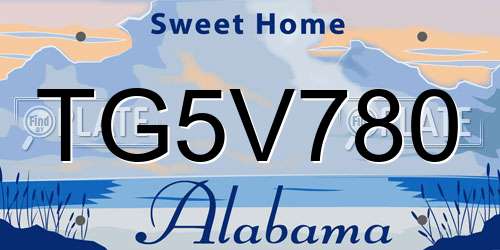 TG5V780 Alabama License Plate