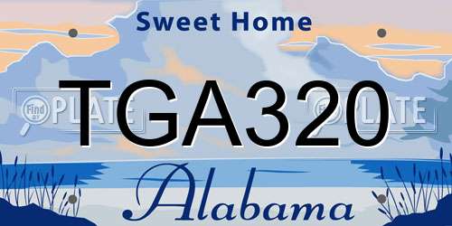 TGA320 Alabama License Plate