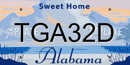 TGA32D Alabama License Plate