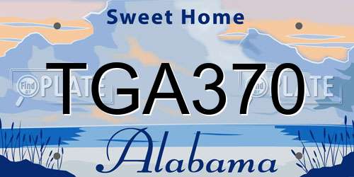 TGA370 Alabama License Plate