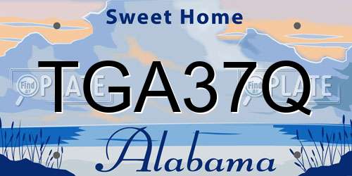 TGA37Q Alabama License Plate
