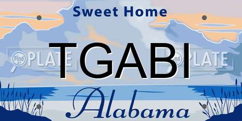 TGABI Alabama License Plate