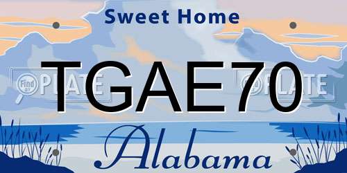 TGAE70 Alabama License Plate