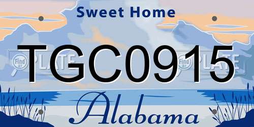 TGC0915 Alabama License Plate