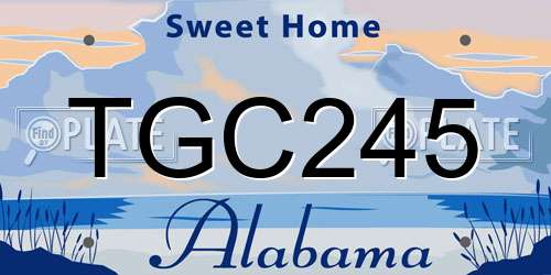 TGC245 Alabama License Plate