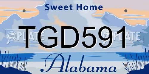 TGD591 Alabama License Plate