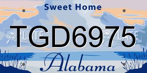 TGD6975 Alabama License Plate