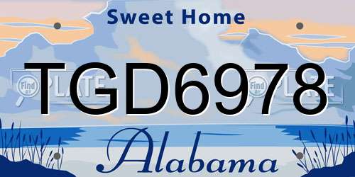 TGD6978 Alabama License Plate