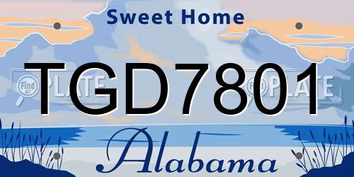 TGD7801 Alabama License Plate