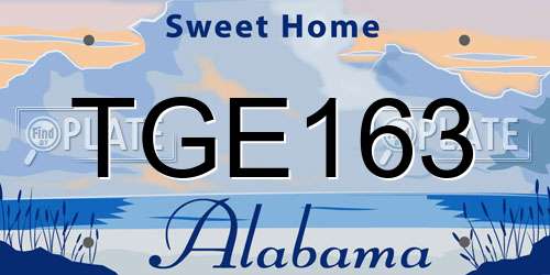 TGE163 Alabama License Plate