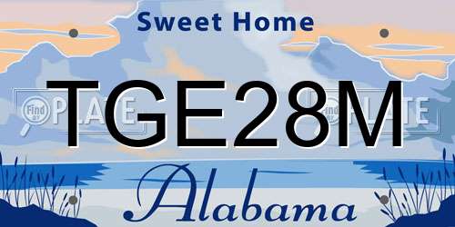 TGE28M Alabama License Plate