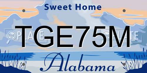 TGE75M Alabama License Plate