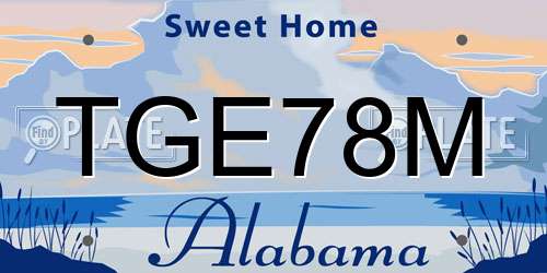 TGE78M Alabama License Plate