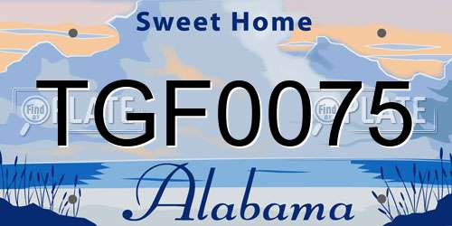 TGF0075 Alabama License Plate