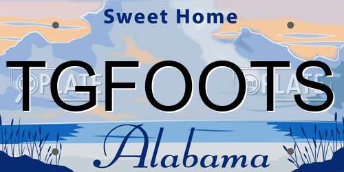TGFOOTS Alabama License Plate
