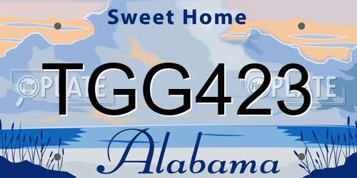 TGG423 Alabama License Plate