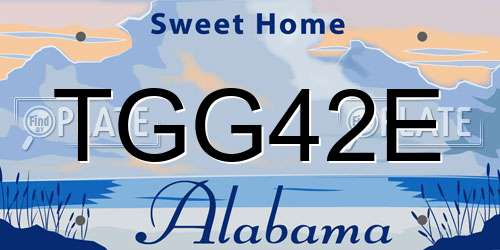 TGG42E Alabama License Plate