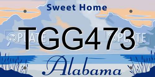 TGG473 Alabama License Plate