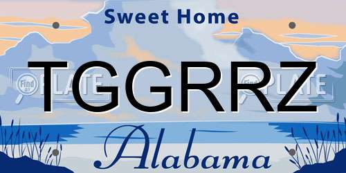 TGGRRZ Alabama License Plate