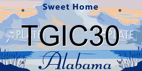 TGIC30 Alabama License Plate