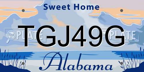 TGJ49G Alabama License Plate