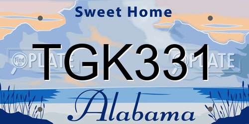 TGK331 Alabama License Plate