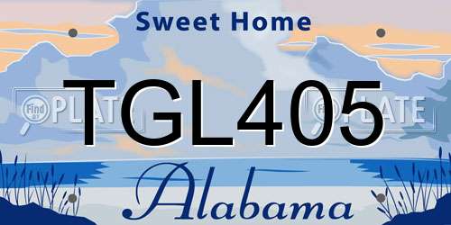 TGL405 Alabama License Plate