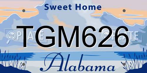 TGM626 Alabama License Plate