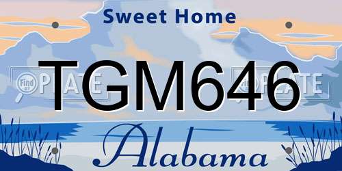 TGM646 Alabama License Plate