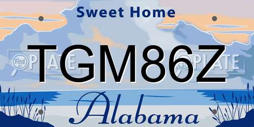 TGM86Z Alabama License Plate
