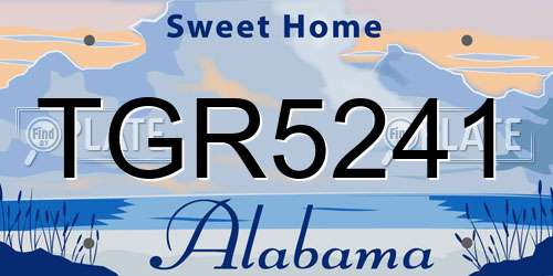 TGR5241 Alabama License Plate