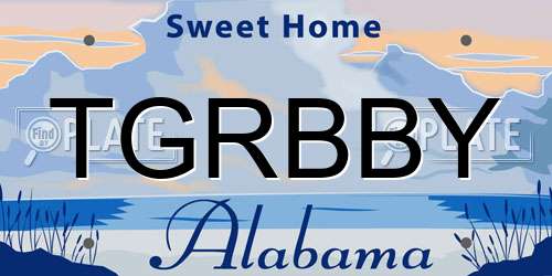 TGRBBY Alabama License Plate