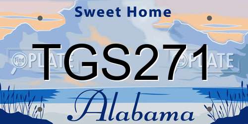 TGS271 Alabama License Plate