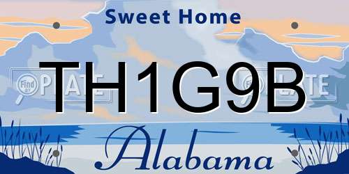 TH1G9B Alabama License Plate