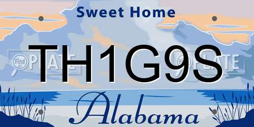 TH1G9S Alabama License Plate