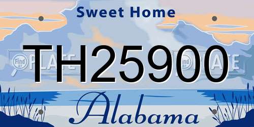 TH25900 Alabama License Plate