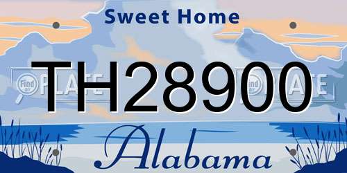 TH28900 Alabama License Plate