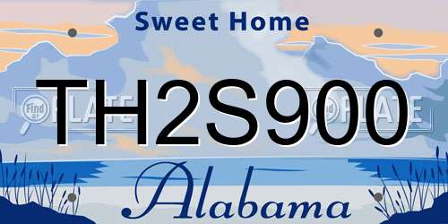 TH2S900 Alabama License Plate
