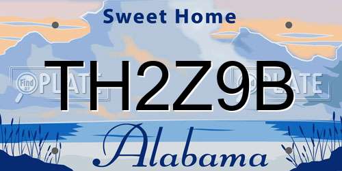 TH2Z9B Alabama License Plate