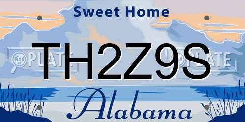 TH2Z9S Alabama License Plate