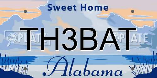 TH3BAT Alabama License Plate