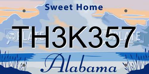 TH3K357 Alabama License Plate