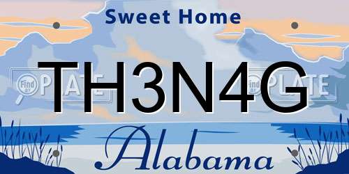 TH3N4G Alabama License Plate