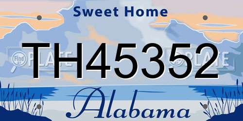 TH45352 Alabama License Plate