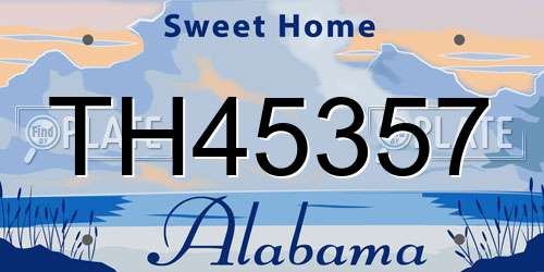 TH45357 Alabama License Plate