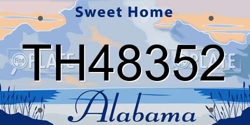 TH48352 Alabama License Plate