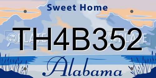 TH4B352 Alabama License Plate